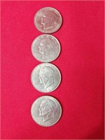 Four 1971 Eisenhower Dollar Coins