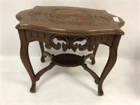 Carved Ornate Wood Accent Table -16" x 24" x 19"T