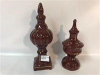 Glazed Pottery Finials - 9" & 12"