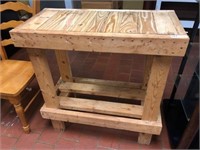 2 x 4 Wood Table, Sturdy - 17" x 34" x 36" T