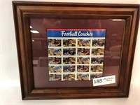Framed "Legendary Coaches" Stamps