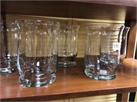Set of 6 Glass Candle Holders - 8" Tall