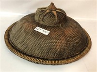 Vintage Oriental Woven Hat - 20" Dia
