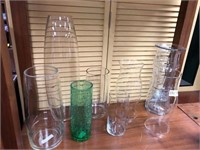 Lot of 7 Various Glass Vases/Candle Holders