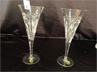 Pr of Waterford Crystal Flutes - 9.5" Tall