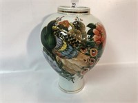 Oriental Handpainted Vase - 12" Tall