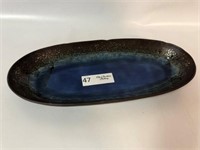 Long Oval Glazed Pottery Dish - 6" x 14.5"