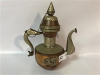 Oriental Metal Teapot - 9.5" Tall