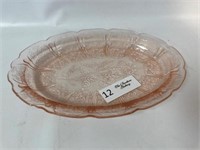 Pink Depression Glass Oval Dish - 8" x 11"
