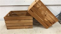 2 Wooden Storage Crates #1 Q12D