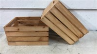 2 Wooden Storage Crates #4 Q12D