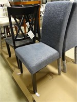 GRAY UPHOLSTERED PAIR DINING CHAIRS