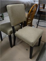 PAIR UPHOLSTERED DINE CHAIRS