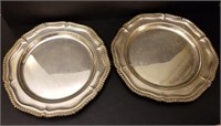 Two 12" Silverplate Cookie or Serving Plates