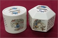 Two Nice Wedgwood Peter Rabbit Coin Banks