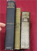 3 Old Mark Twain Hardback Books
