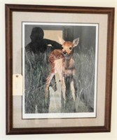 “New Arrival” framed deer print by Charles Frace