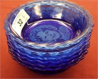 Set of 6 Shirley Temple Cobalt Blue Cereal Bowls