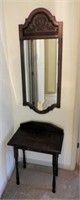 Pine end table and mirror