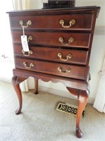 Solid Cherry Queen Anne style four drawer silver