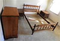 French Provincial double bed and matching two