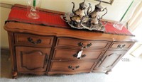 Cherry French Provincial style five drawer two