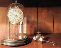 Anniversary clock with glass dome case