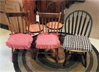 (5) Chairs: Pair of café style metal back chairs,