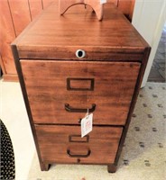 Contemporary two drawer wooden file cabinet