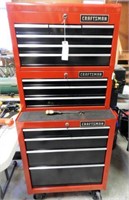Craftsman 13 drawer locking tool box on castors