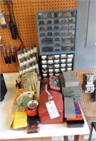 Hardware lot: several drill bit indexes, nuts,