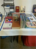 Group of reference books on glassware depression