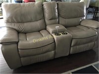 Leather Loveseat w/ Double Recliner