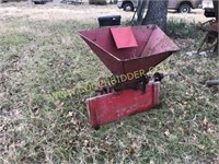 Large red seed spreader with tailgate