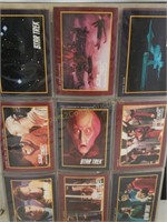 Star Trek and TNG trading cards in binder