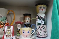 GANZ FIGURAL CUPS - VASE - HAND PAINTED CUP