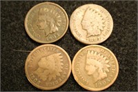 Lot of 4 Indian Head Cents