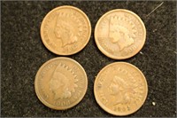 Lot of 4 Indian Head Cents
