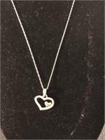.925 Sterling Silver Necklace w/Heart Pendant