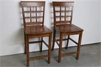 Pair of Wood Bistro / Bar Chairs