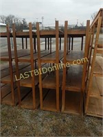 3 matching 4 tier wooden shelf units