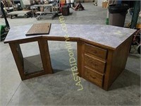 Wooden corner desk or work station