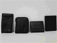 Four Leather Wallets, Brown and Black