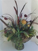 Huge Faux Floral Arrangement in Holder