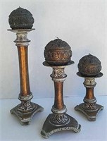 Gorgeous Metal Candlesticks with Orb Candles