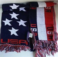 Two USA Knit Scarves