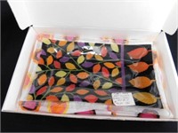 Peggy Karr art glass in box, 10"L