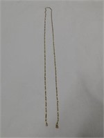 14K y.g. 20" twisted narrow herringbone necklace,