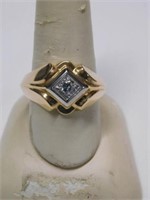 14K y.g. .35 pt. (approx.) diamond ring, size 12,