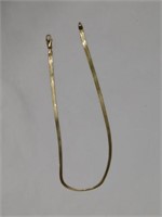14K y.g. wide herringbone necklace,18", excellent